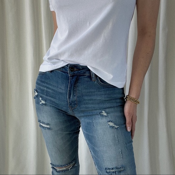 JEANS mid rise skinny jeans — Medium Wash - Picture 4 of 7